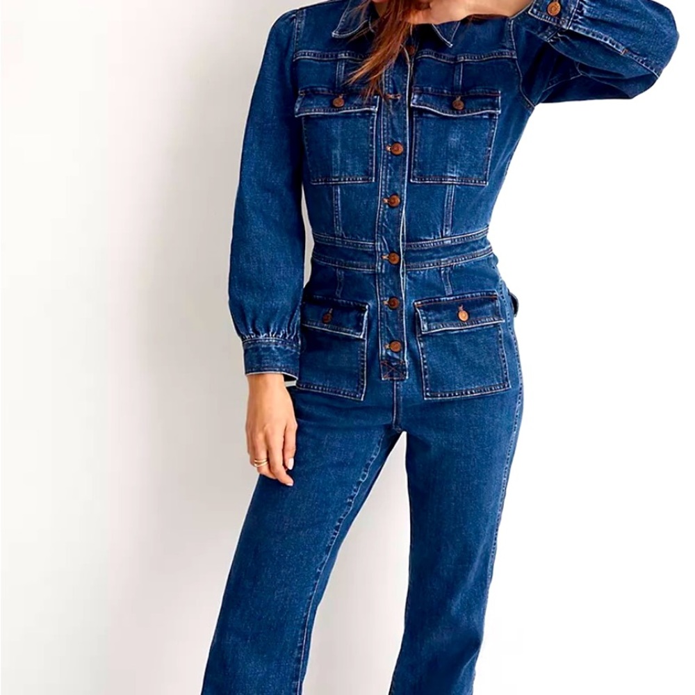 Madewell Denim Flare Jumpsuit, size 10 BNWT.
